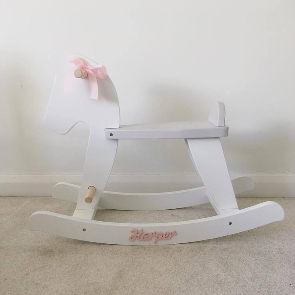 personalized wooden rocking horse