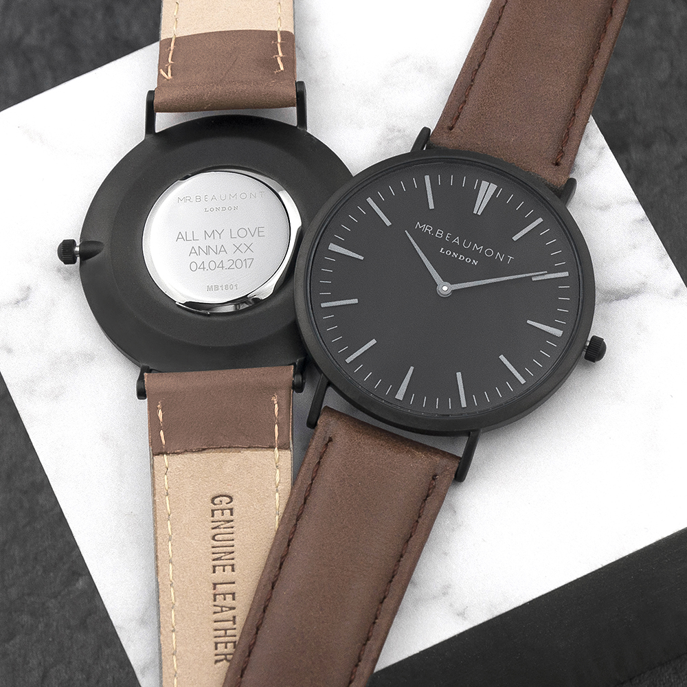 mens brown face watch