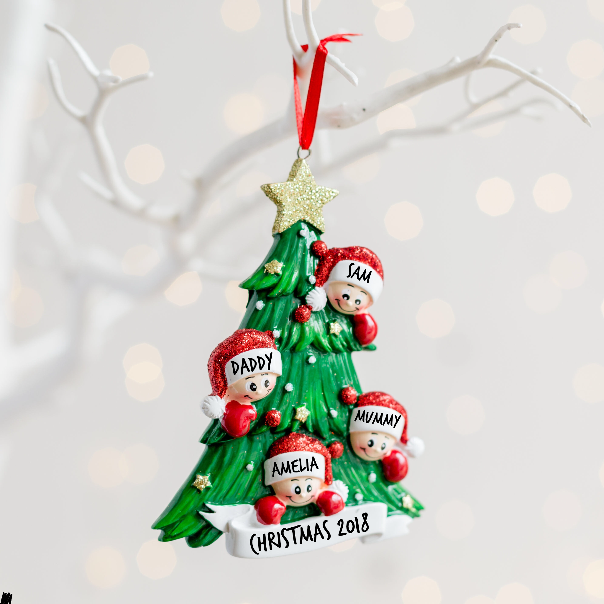Personalised Christmas Tree Family Decoration Love Unique Personal